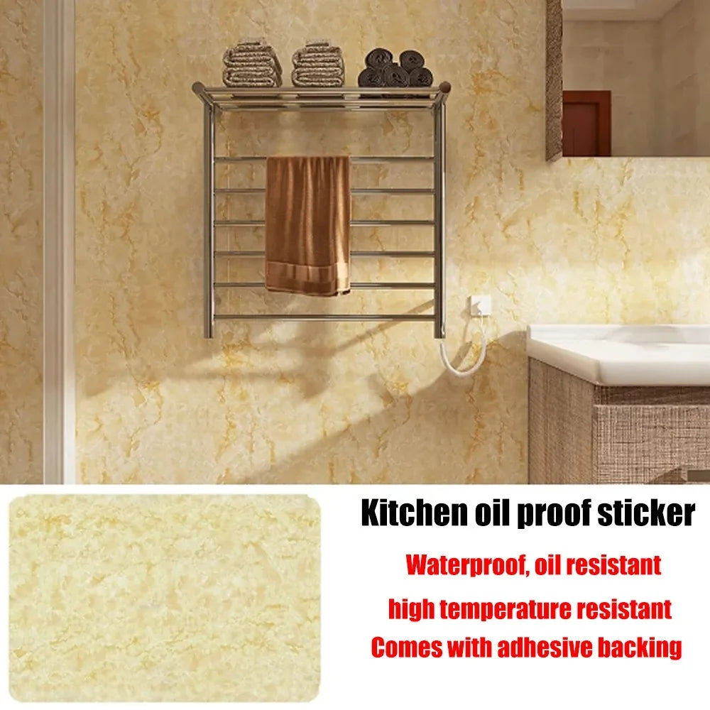 40cm Marble Pattern Kitchen Wall Stickers Self-Adhesive Oil-Proof Stain-Resistant Livingroom Resistant Home Decorative Wallpaper
