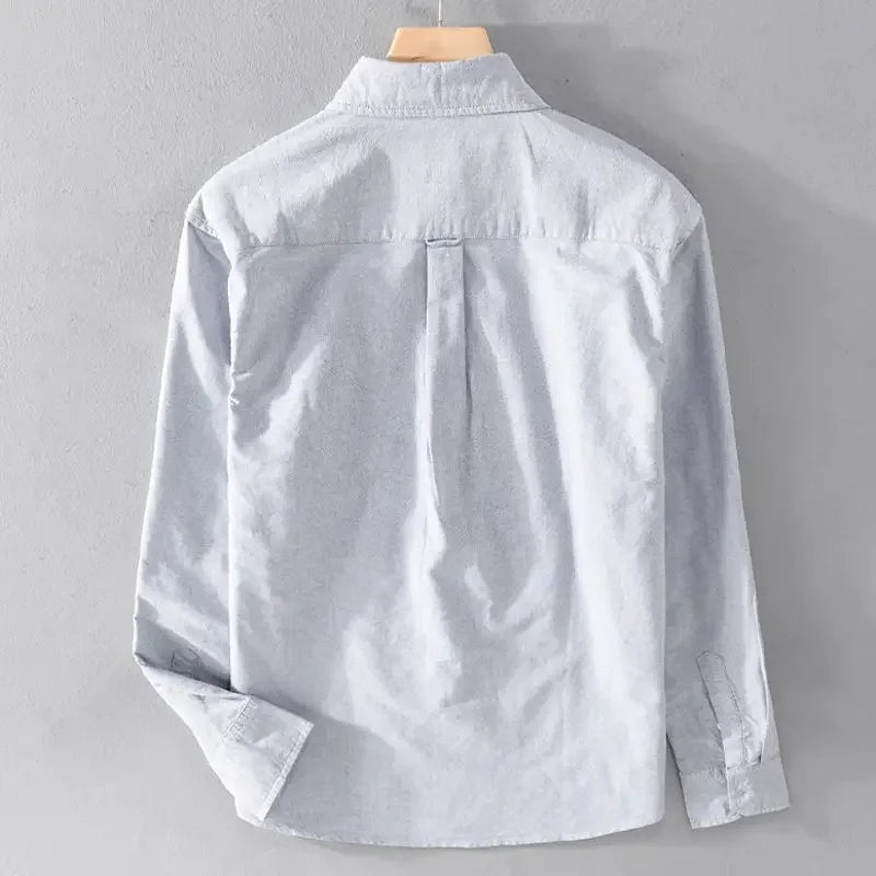 High-end Shirt Men's Autumn Casual Top Little Tiger Embroidery White Inch Shirt Versatile Simple Shirt Trend