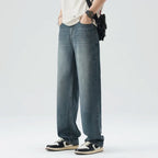 Spring Summer Thin Men's Loose Jeans Lyocell Draped Soft Fashion Loose Pants Streetswear Vintage Straight Y2K Denim Trousers