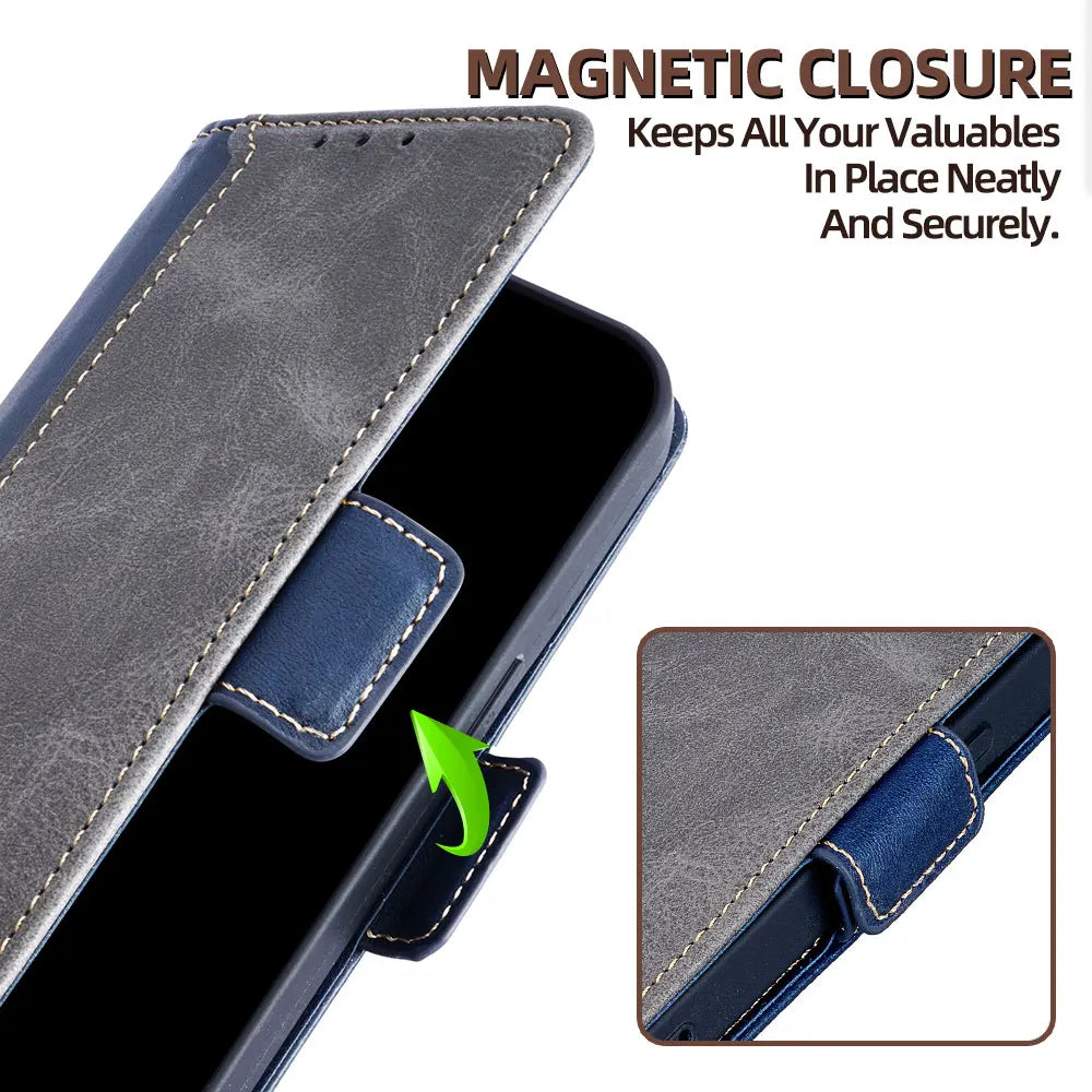 Business Leather Flip Case for POCO X7 Pro Protect Cover Side Magnetic Case for Xiaomi Poco X7 M7 Pro C75 With Card Slots Funda
