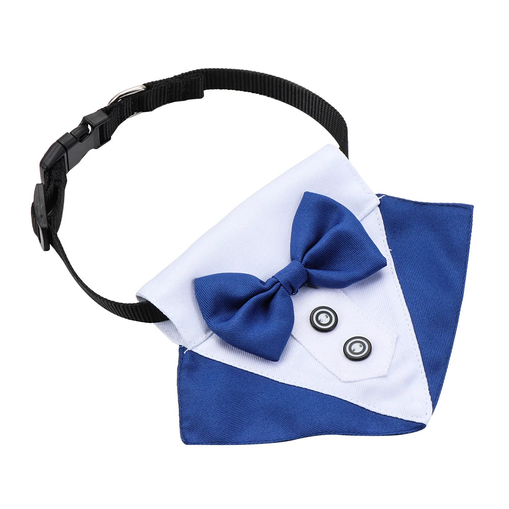 For Large and Medium Dogs Tuxedo Dog Suit and Bandana Set Dogs Tuxedo Suit Dog Prince Bow Tie Shirt Formal Dog Weeding Attire