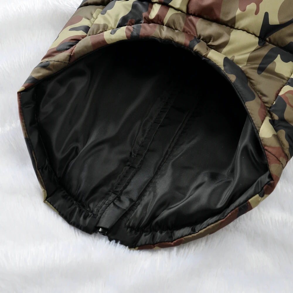 Large Dog Clothes Winter Jacket For Labrodor Clothing Camouflage Padded Dogs Vest Costume With Zipper Winter Bulldog Pet Outfits