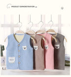 Kids Clothes Waistcoat Children's Vest  Boy Girl Thicken Velvet lining Keep Warm Jackets Vest Children's Clothing  Autumn Winter