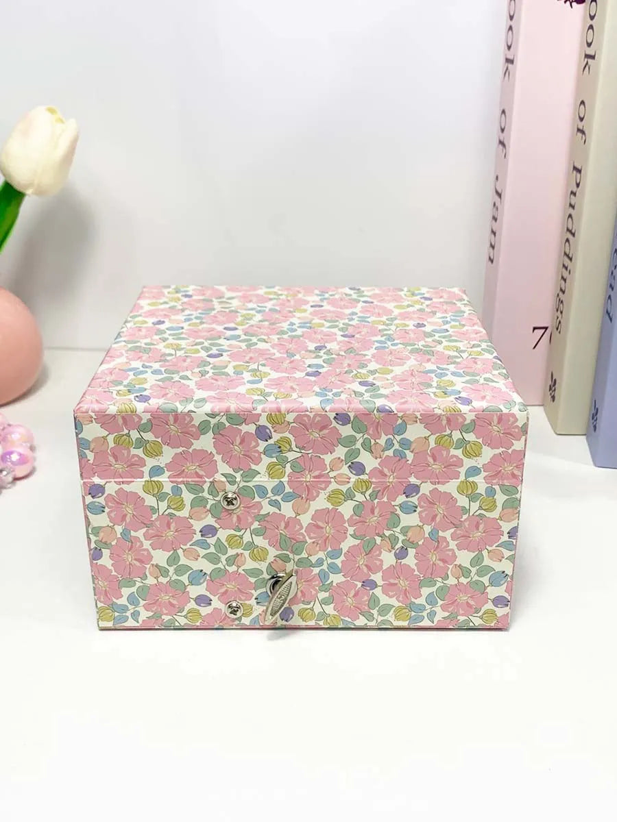 1pc Music Box with Drawer Mirror Rotating Pink Pony Jewelry Storage Box for Ring Necklaces Bracelets Birthday Gift