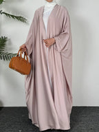 Muslim Open Front Abaya Loose Long Sleeve Wearout Kaftan Maxi Length Dress Women Jilbabs Cardigan Coat Sleeveless Inner Dress