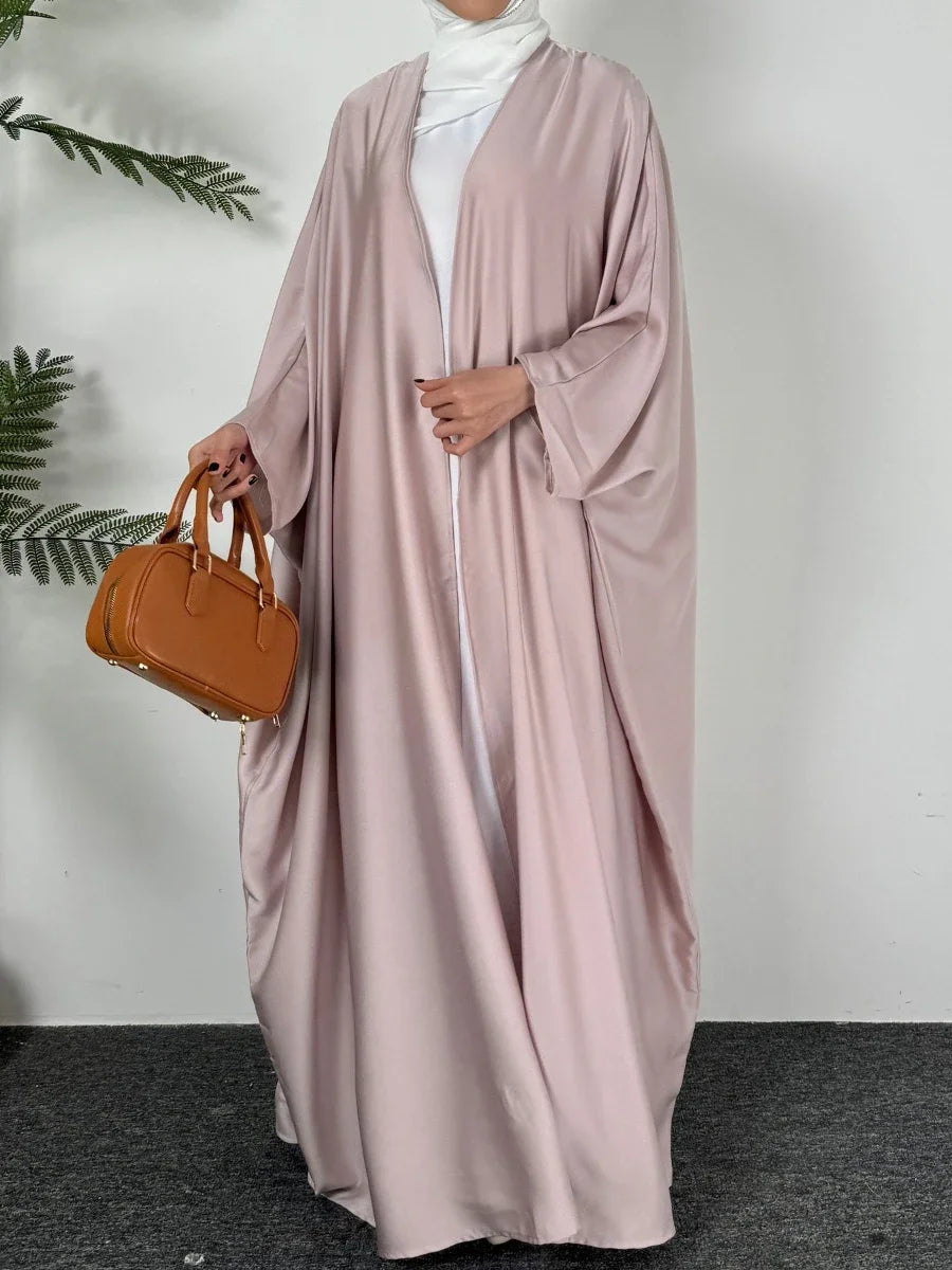 Muslim Open Front Abaya Loose Long Sleeve Wearout Kaftan Maxi Length Dress Women Jilbabs Cardigan Coat Sleeveless Inner Dress