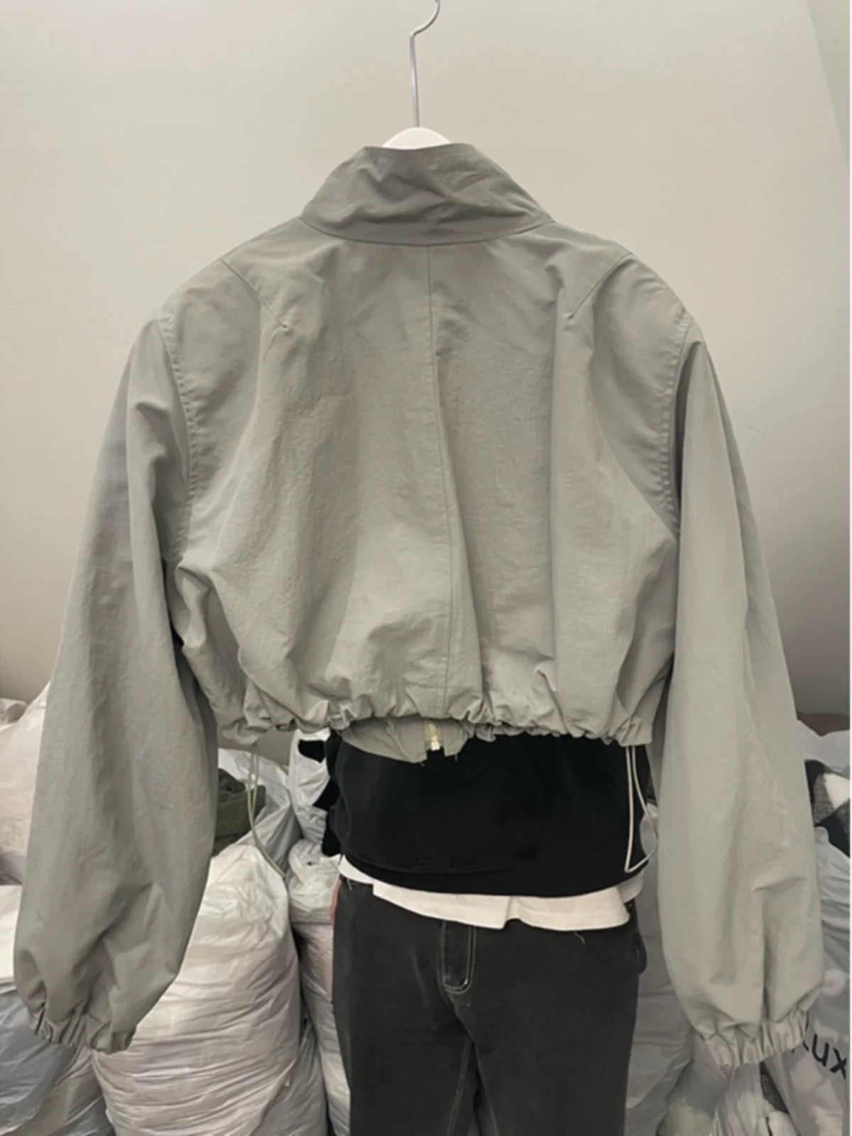 Autumn Vintage Women's Windbreaker Cropped Jackets Harajuku Oversized Streetwear Long Sleeve Casual Fashion Female Elegant Top