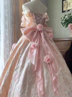 Japan Pink Lolita Wedding Floor-Length Dress Gorgeous Adult Formal Dress Heavy Industry 2024 New