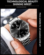 RUIGE Fashion Men's Watch Roman Scale Minimalist Men's Famous Watch Night Glow Waterproof Trendy Watch
