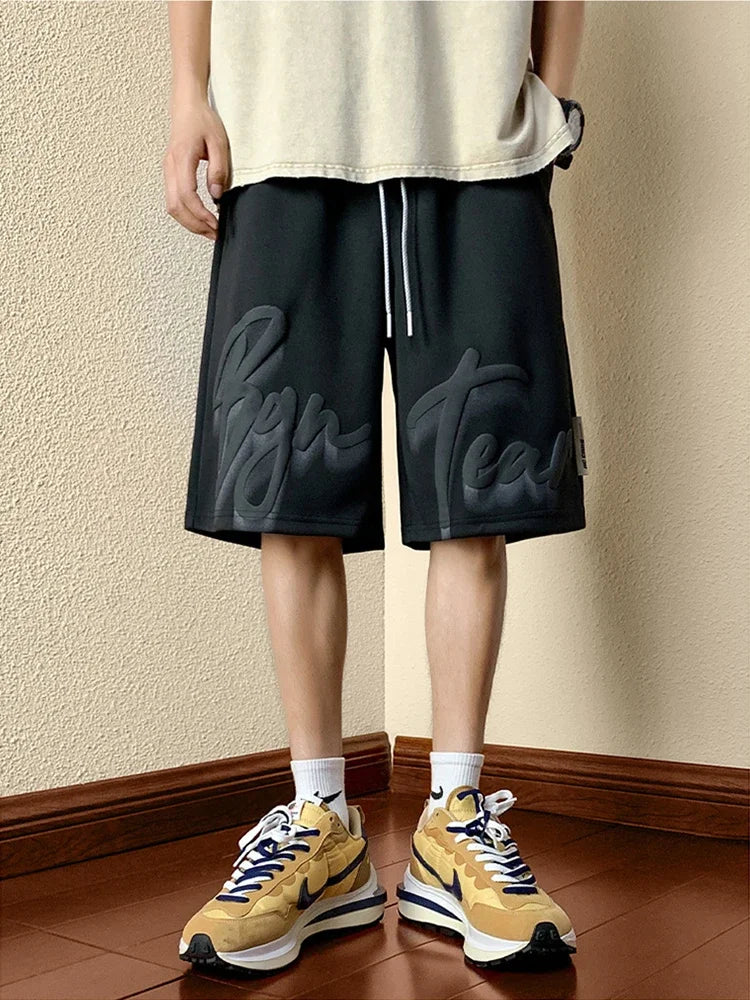 Summer Y2K Vintage Foamed Printed Men‘s Shorts Hip Hop Fashion Baggy Short Pants Gym Sports Bermudas Para Hombre Streetwear