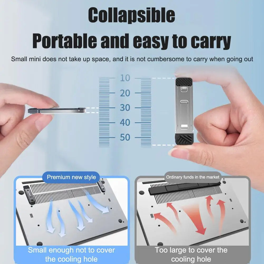 Laptop Stand Aluminum Alloy Mini Folding Holder 3 Height Adjustment Notebooks Bracket Accessories For Macbook Smart Phone
