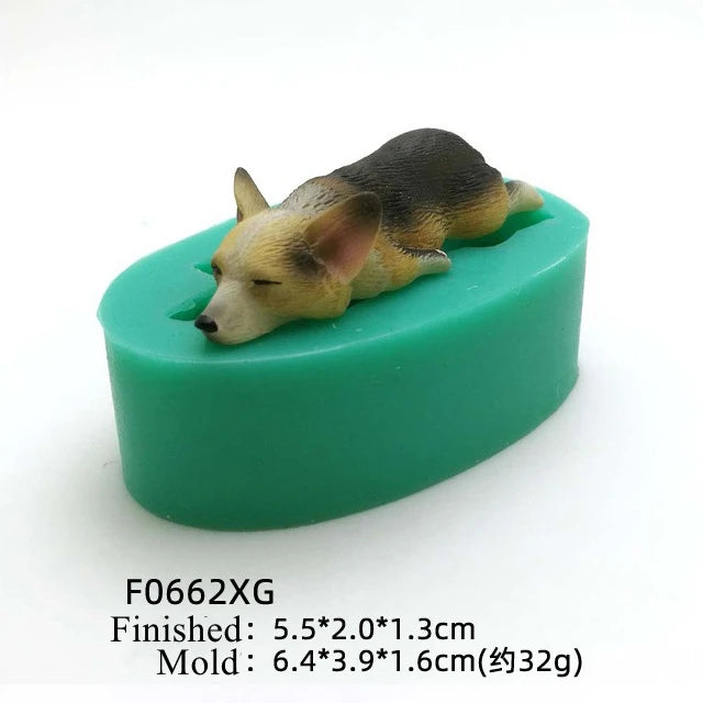 13 Dogs Shape Silicone Fondant Cake Decorating Mold Corgi Bulldog Chocolate Polymer Clay Mould Animal Cake Tool Bakeware M485