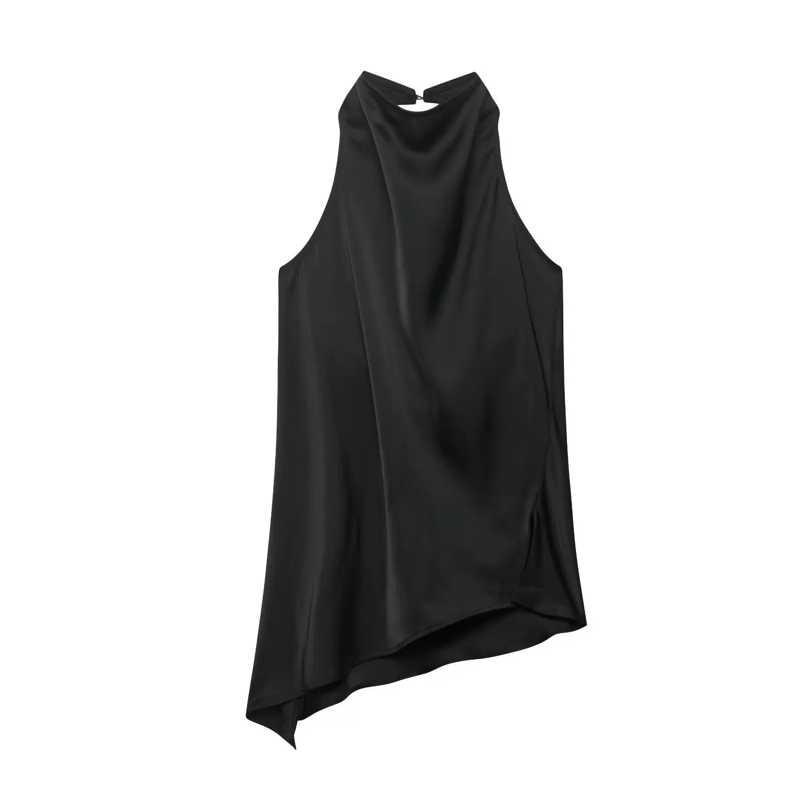 MYST&ZA2025 new summer women's casual simple halter neck backless sleeveless top + drawstring wide-leg trousers