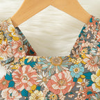 2 Pcs Summer New Baby Girl Dress Fashionable Floral Fly Sleeve Cotton Dress with Crossbody Bag Suitable for Babies Aged 0-3