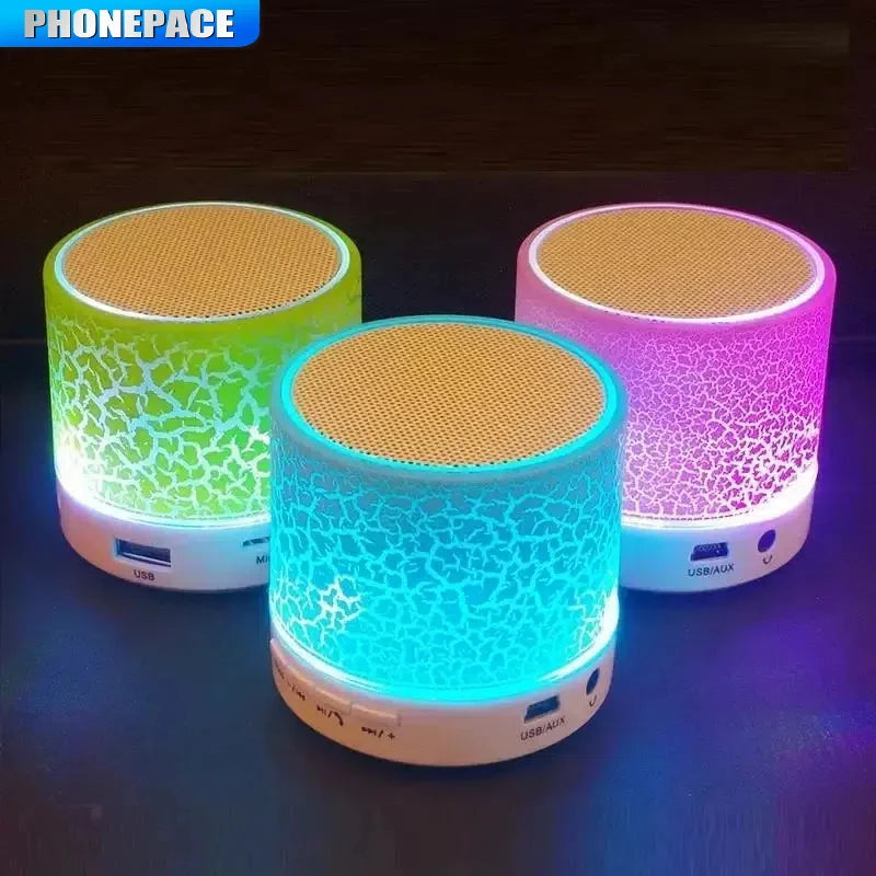 Mini Bluetooth Speaker Wireless Loudspeaker Crack LED SD Card USB Subwoofer Portable MP3 Music Sound Column for PC Mobile Phone