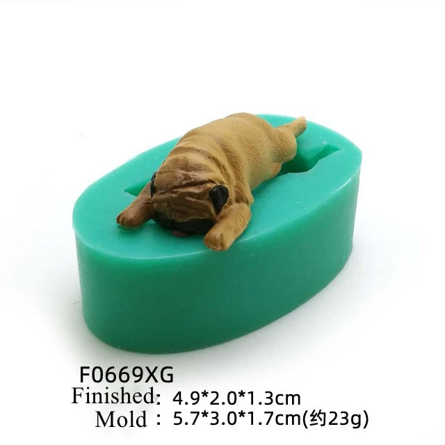13 Dogs Shape Silicone Fondant Cake Decorating Mold Corgi Bulldog Chocolate Polymer Clay Mould Animal Cake Tool Bakeware M485