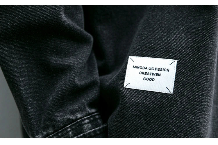 Korean fashion washed gradient denim shirt for men clothing High quality streetwear harajuku casual coat tremdy Long sleeve male