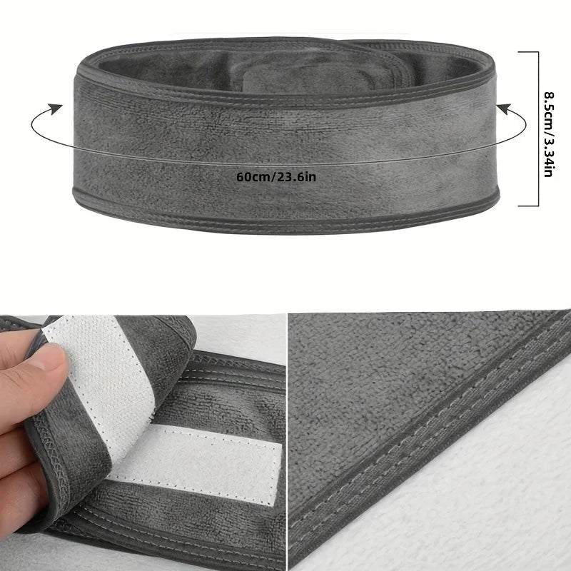 Women's Adjustable Wide Headband Velcro Sports Yoga Headband Face Wash Makeup Double layer Headband Beauty Strap
