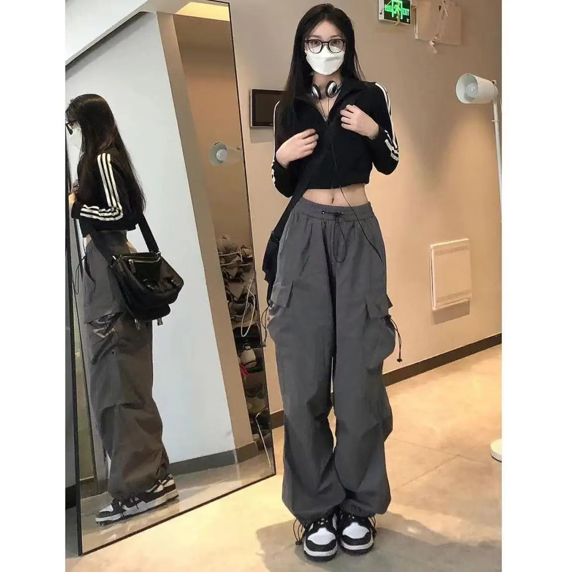 Bla Summer Thin Wide Leg Workwear Pants Qui Dry Jazz Dance Loose Fit Sports Casual Straight Leg Trousers for Women