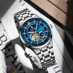 RUIGE High Quality Hollow Mechanical Movement Men's Watch Stainless Steel Fashion Men's Night Light Waterproof Watch