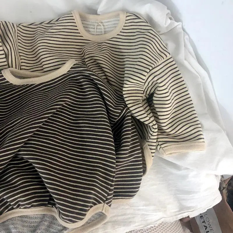 Children's Sweatshirt For Boys Girls Top Clothes Spring Autumn Cotton Long Sleeve T-Shirt Kids Casual Striped Tops Clothes1-8T