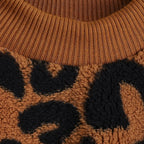 Pet Jumpsuit Warm PetsPet Plush Sleeve Hoodie  Puppy Pullover Dogs Pet Sweater Winter Leopard Print French Bulldog Winter Warm