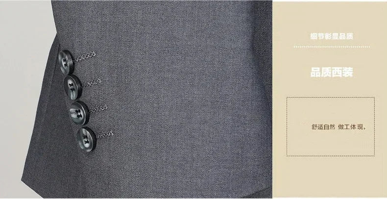 S-8XL New  (Blazer+ Pants) Men's Fashion Business Gentleman Trend Slim-fit Casual Wedding Travel Plus-size Solid Color Suit
