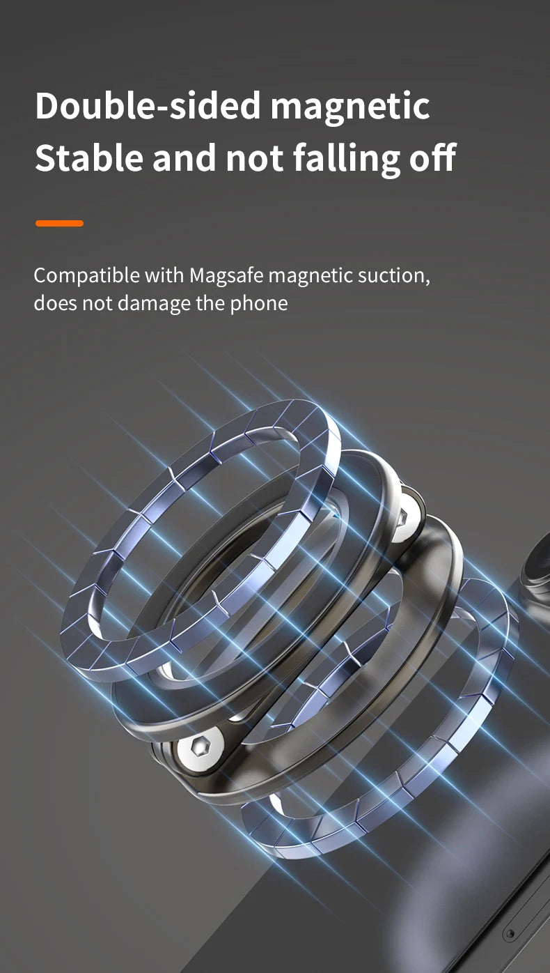 Double Magnetic Cell Phone Ring Holder Compatible with iPhone 16 12 13 12 eries MagSafe Removable Cell Phone Grip tablet ipad