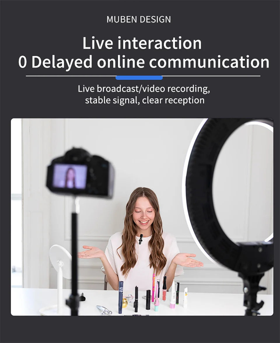 Lavalier Wireless Bluetooth Microphone Portable Audio Video Recording Mini Mic For iPhone Live Broadcast Gaming Phone Type-C