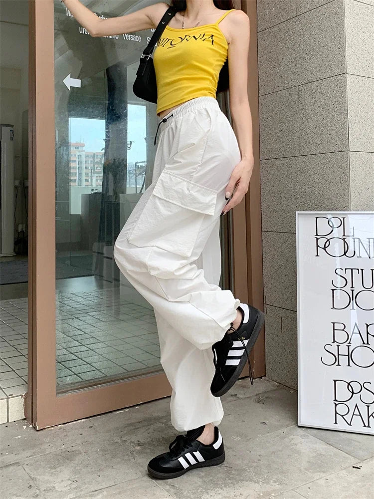High Waist Wide Leg Workwear Pants Women's Spring 2024 Loose Sun Protection Casual Sports Thin Style Fashionable Trousers