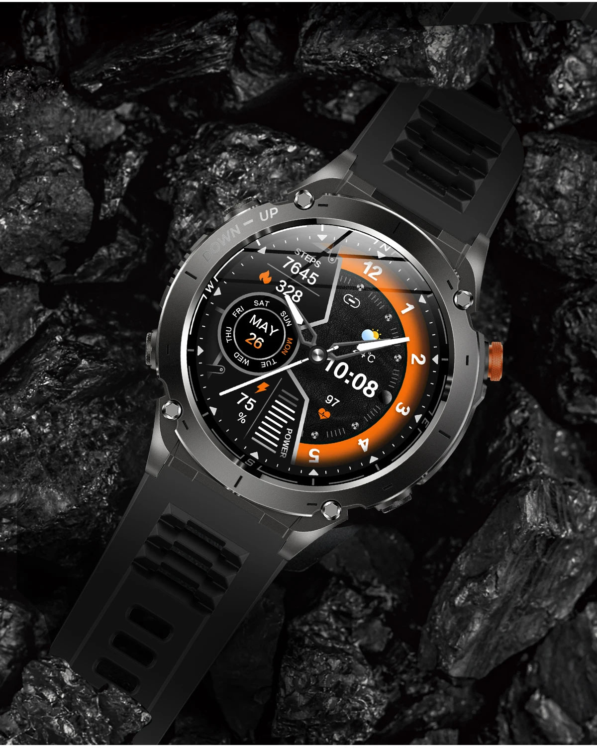 Men New Outdoors Sports Military GPS SmartWatch 10ATM Waterproof 730mAh High Battery Compass NFC HD Call For Huawei Xiaomi Watch