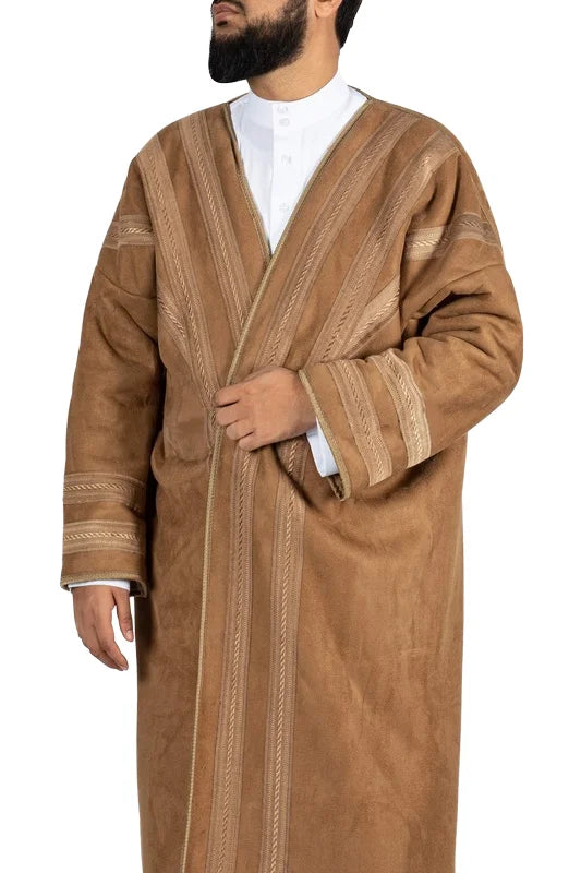 Wholesale New Arrival 2025 Oem Custom High Quality Men's Winter Bisht Coat Bisht Farwa for Prayer Made of Polyester for Adults