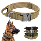 Nylon Tactical Dog Harness Collar Leash No Pull Military Pet Harness Vest For Medium Large Dogs Training Molle Harness Pouches