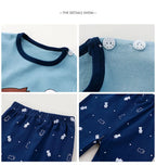Spring Autumn Sleepwear Kids Comfort Cotton Pajamas Set Durable and Soft Unisex Cartoon Dinosaur for Boy Girl Children Clothes