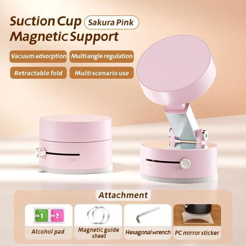 360° Vacuum Strong Suction Cup Magnetic Car Phone Holder for All Smartphones & All Car Models adjustable for Mirror Shower Gym