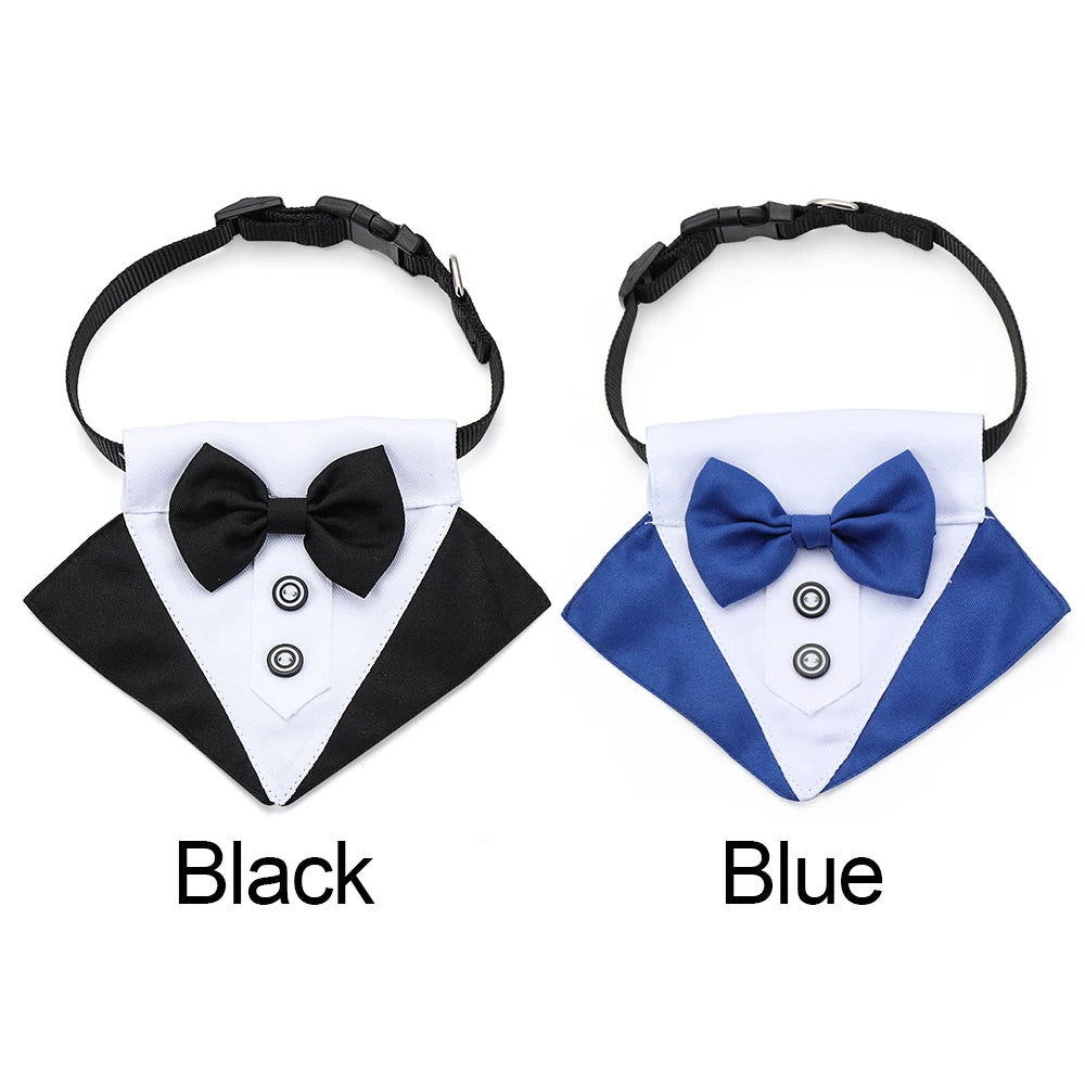 For Large and Medium Dogs Tuxedo Dog Suit and Bandana Set Dogs Tuxedo Suit Dog Prince Bow Tie Shirt Formal Dog Weeding Attire