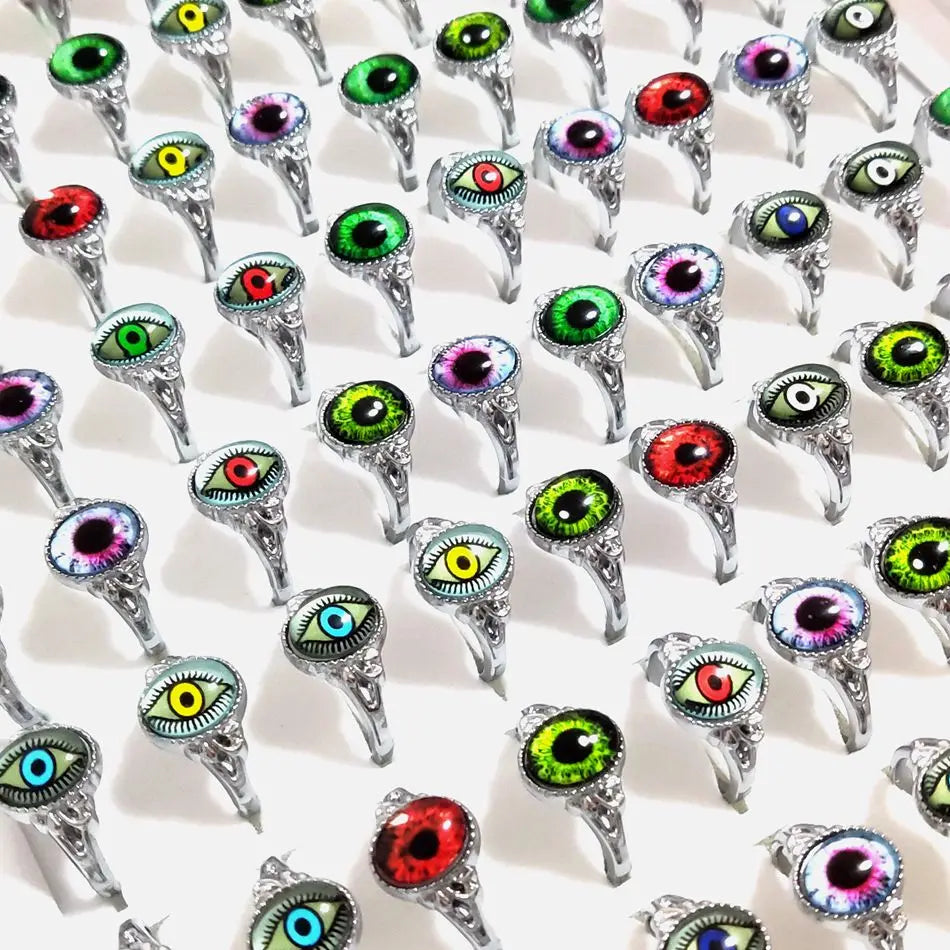 Wholesale 20pcs Evil Blue Eye  Metal Alloy Rings Jewelry