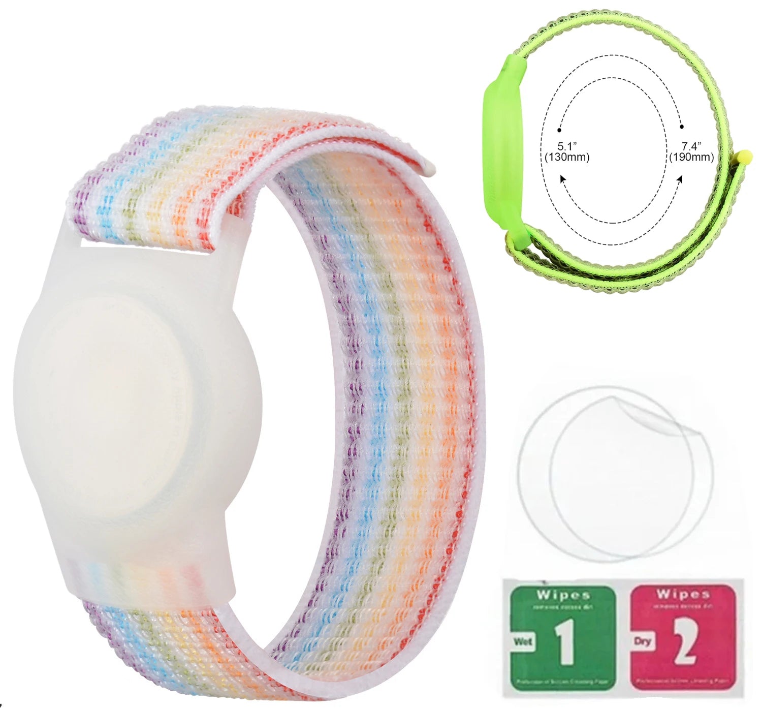 Airtag Bracelet for Kids Waterproof, Silicone Wristband Case Cover for Anti-lost Band StraP Hidden Accessories for Toddler Child