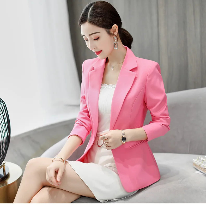 Spring New Women's Long-sleeved Suit Jacket, Korean Style Slim Short Coat Women, Asian Size M-XXXL, Girl's Blazers