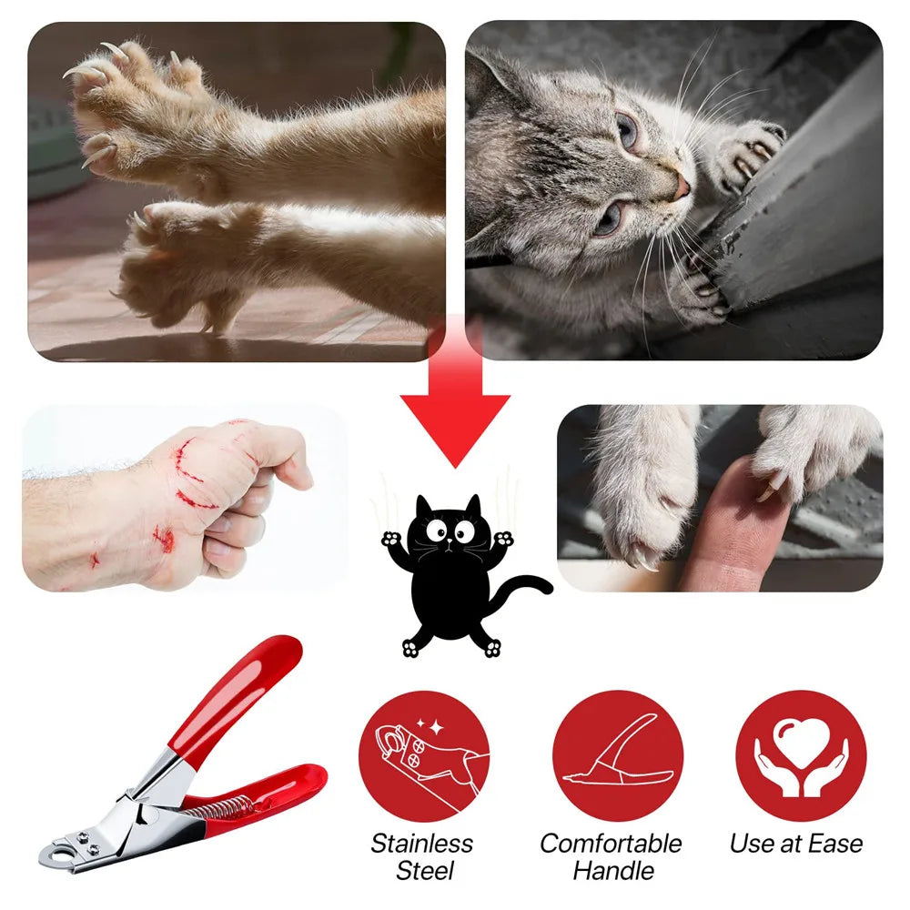 Stainless Steel Pet Nail Clipper, Scissor Cutter, Grooming Tool for Small and Medium Dogs and Cats, Guillotine Nail Clipper