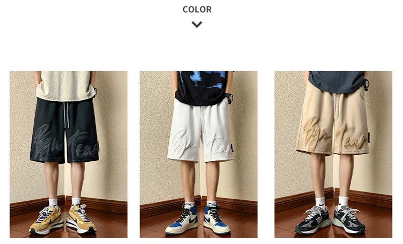 Summer Y2K Vintage Foamed Printed Men‘s Shorts Hip Hop Fashion Baggy Short Pants Gym Sports Bermudas Para Hombre Streetwear