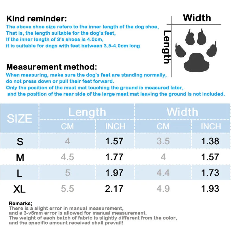 4Pcs /Set Winter Pet Shoes for Small Medium Dogs Windproof Boots Non Slip French Bulldog Chihuahua Shoes accesorios para perros