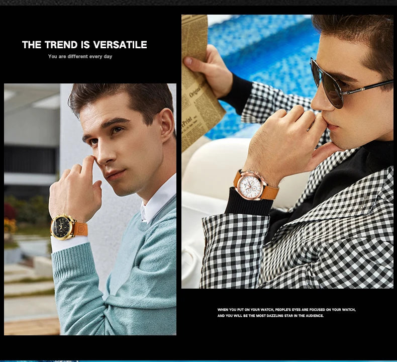 FORSINING Men Watches Automatic Mechanical Watch Luxury Gold Clock Genuine Leather Waterproof Watch Men Military Wristwatch Man