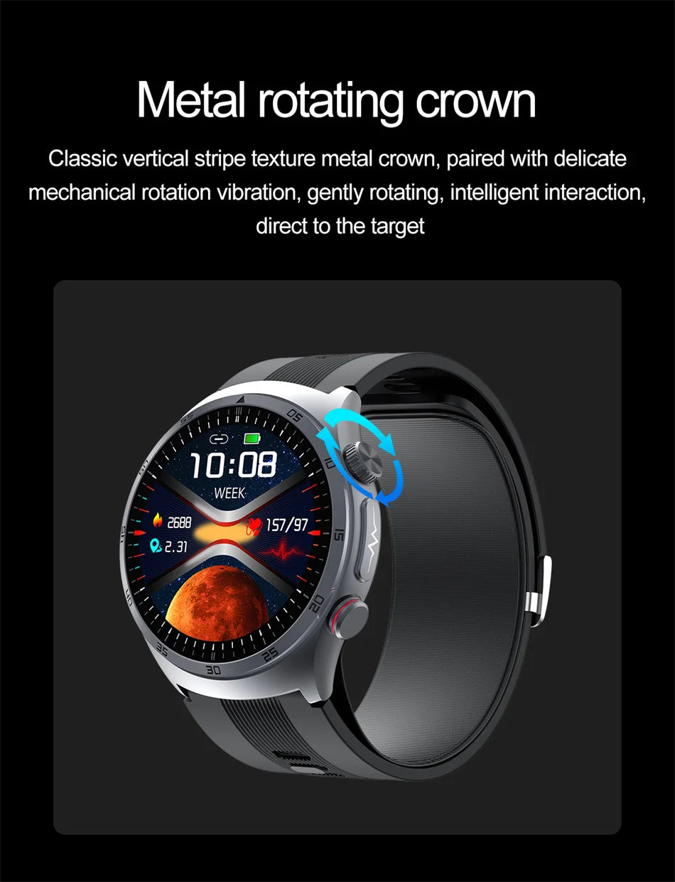 Sapphire Glass AMOLED Blood Pressure Smart Watches ECG Blood Oxygen Blood Pressure Air Pump Sport Health Tracking Smartwatch NFC