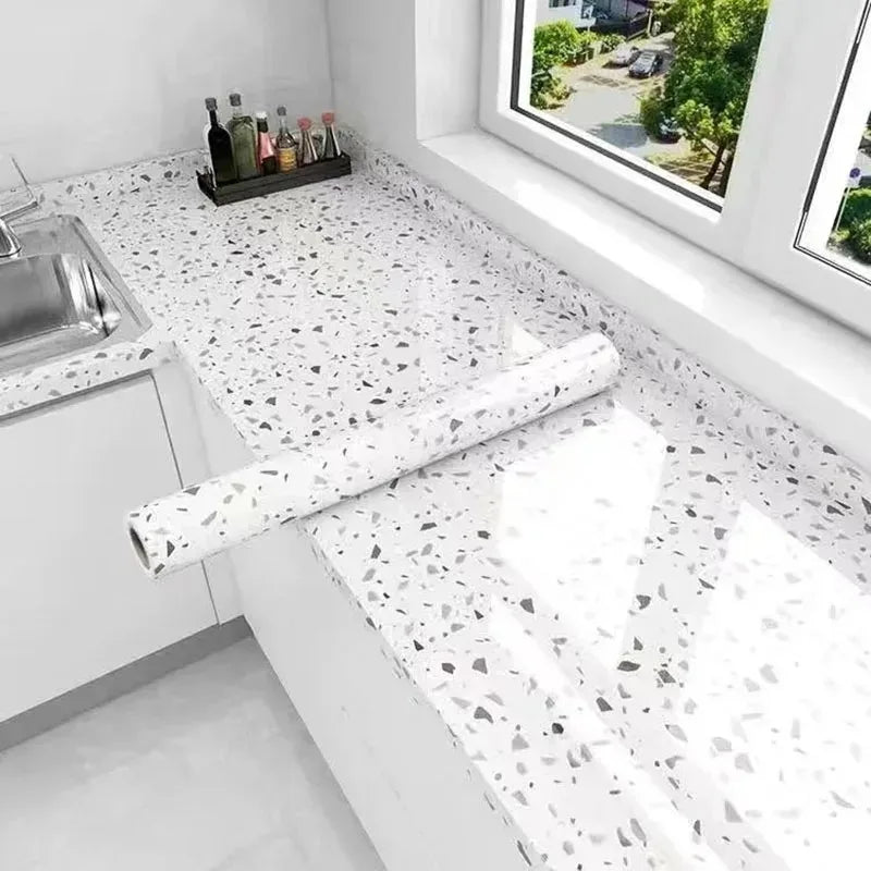 40cm Marble Pattern Kitchen Wall Stickers Self-Adhesive Oil-Proof Stain-Resistant Livingroom Resistant Home Decorative Wallpaper