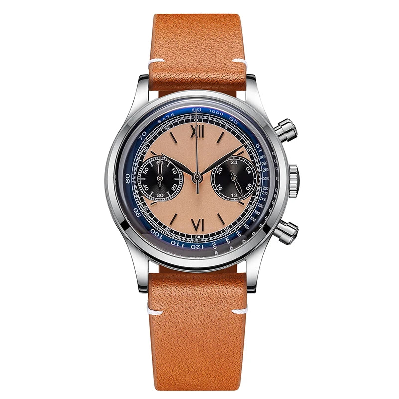 ADDIESDIVE Retro Quartz Watch for Men VK64 Multifunctional 24 Hour Chronograph Watches Bubble Mirror Glass 100m Dive Wristwatch