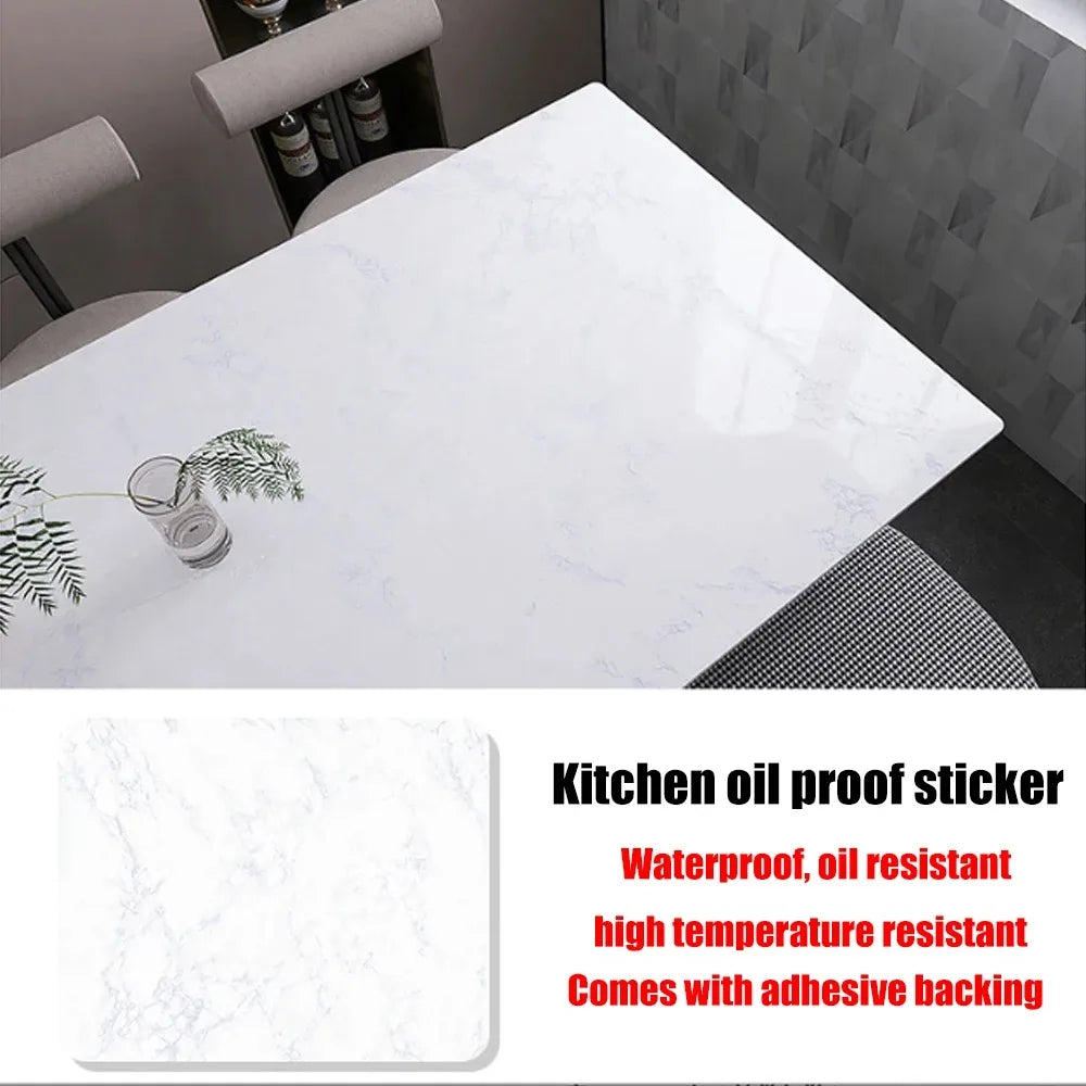 40cm Marble Pattern Kitchen Wall Stickers Self-Adhesive Oil-Proof Stain-Resistant Livingroom Resistant Home Decorative Wallpaper
