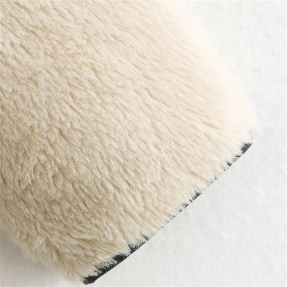 Zach Ailsa Women's Big Collar Fur Integrated Plush Coat Autumn/Winter New Solid Color Long Sleeve Warm Jacket