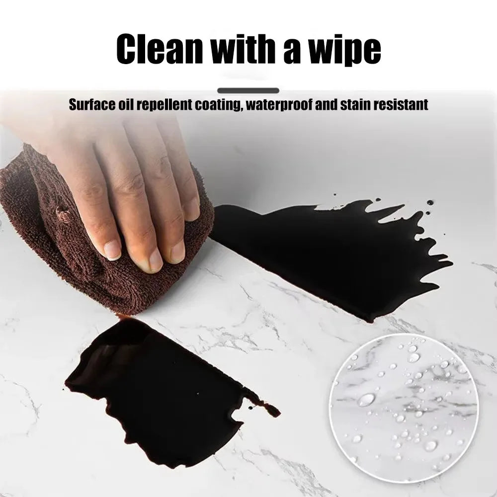 40cm Marble Pattern Kitchen Wall Stickers Self-Adhesive Oil-Proof Stain-Resistant Livingroom Resistant Home Decorative Wallpaper