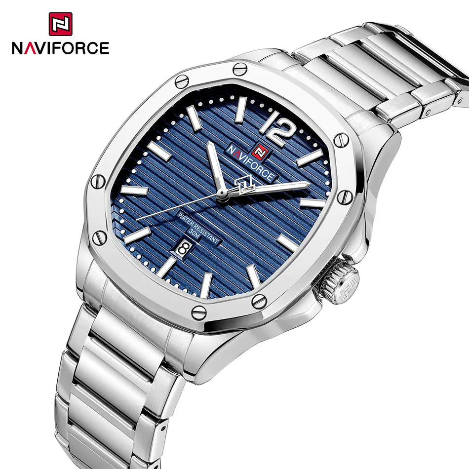 NAVIFORCE Men Luxury Brand Watches Military Sport Mens Wrsitwatches Full Steel Quartz Clock Men's Waterproof Business Watch